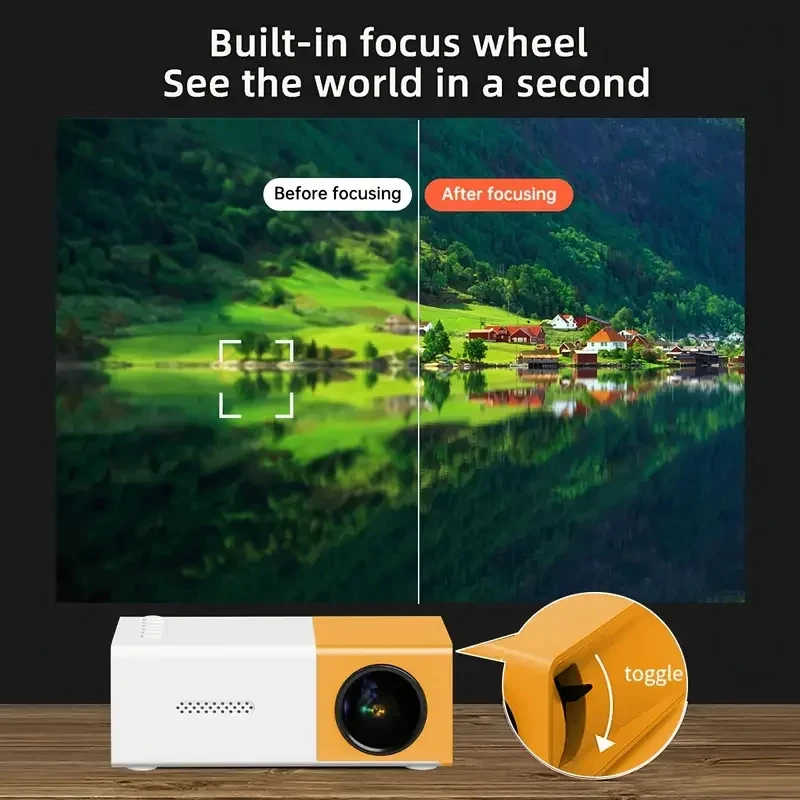 YG300 Smart Projector LED HD Projetor for 4K 1000 Lumens Auto Focus WiFi Bluetooth Android Home Cinema Outdoor Portable Projetor