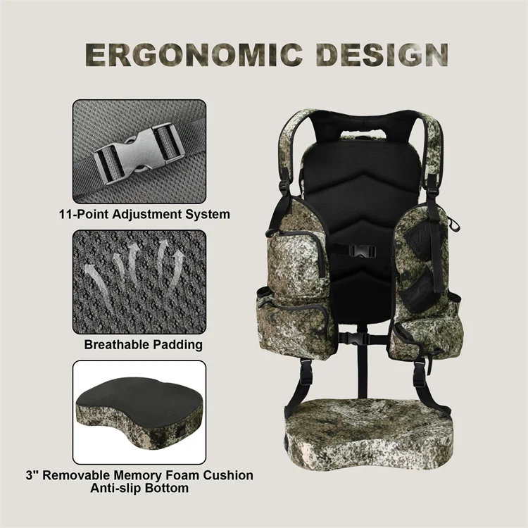 Mydays Tech 2024 New Outdoor Tactical Camouflage Hunting Backpack With Heating Cushion