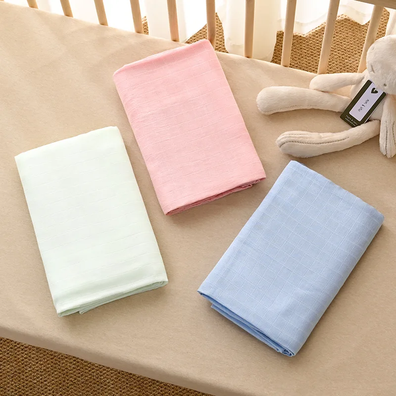 Solid Breathable and Skin-Friendly Colorful Receiving Newborn Blanket Baby Swaddle Muslin Wrap For Baby