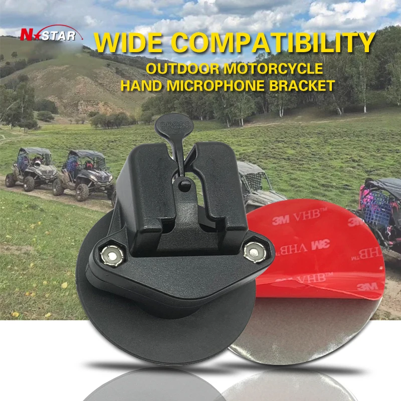 Walkie talkie hand microphone holder car radio bracket 1 inch ball adhesive mount 3m sticky plate base cb radio holder mic