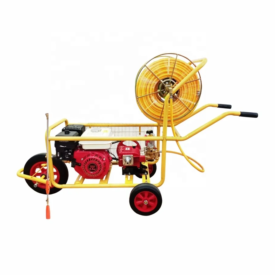 6.5hp 30mm Belt Connection Trolley Type Gasoline Power Sprayer With 100m Hose