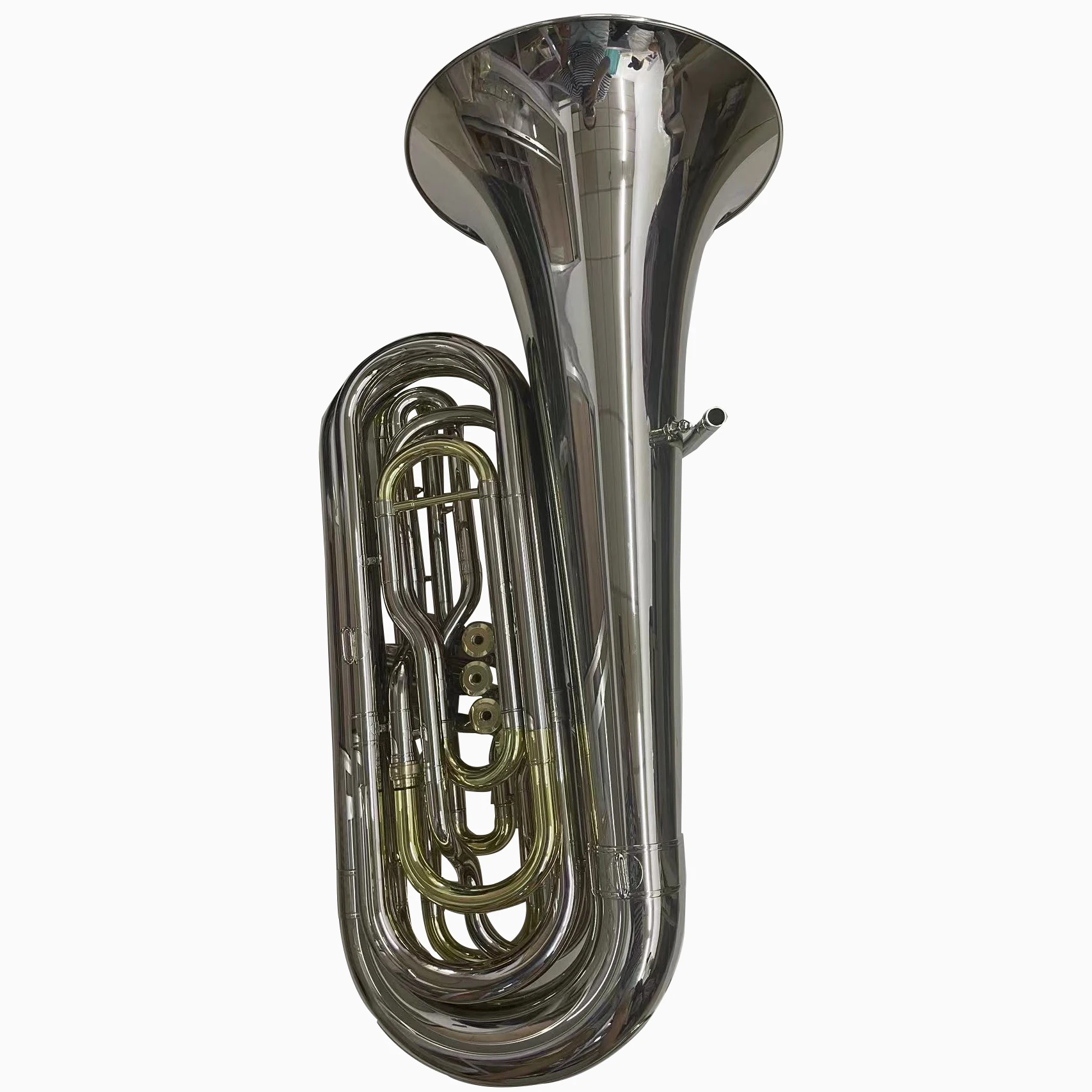 Manufacture production  Bb tuning nickel plated body 105 4 piston key model student tuba