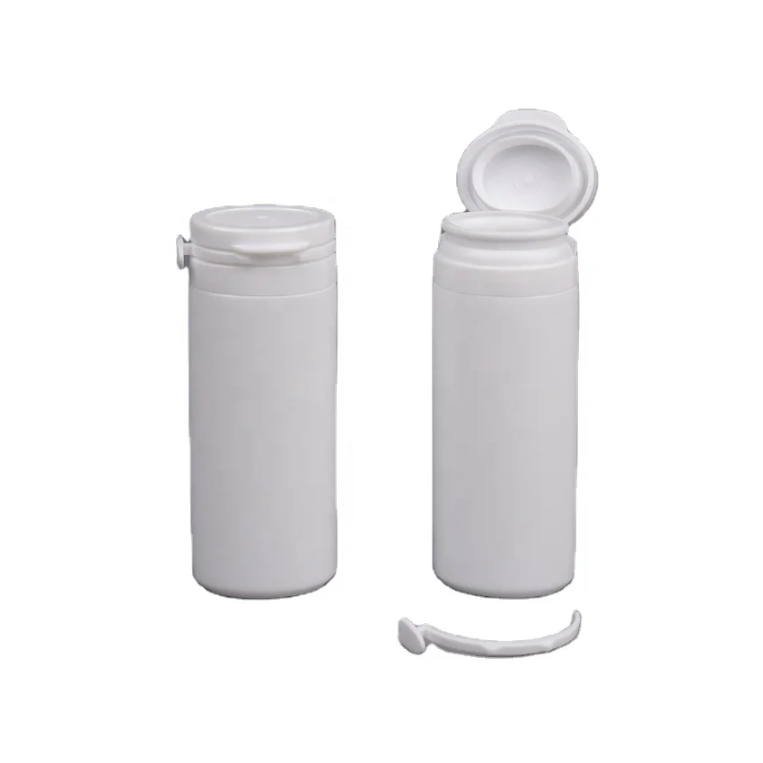 Пластиковая бутылка ПЭНД 50 мл для лекарств с защелкой таблеток