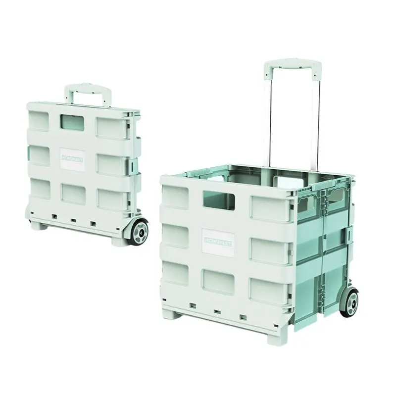 Plastic Folding Boot Shopping Cart /trolley/ Rolling Crate On Wheels