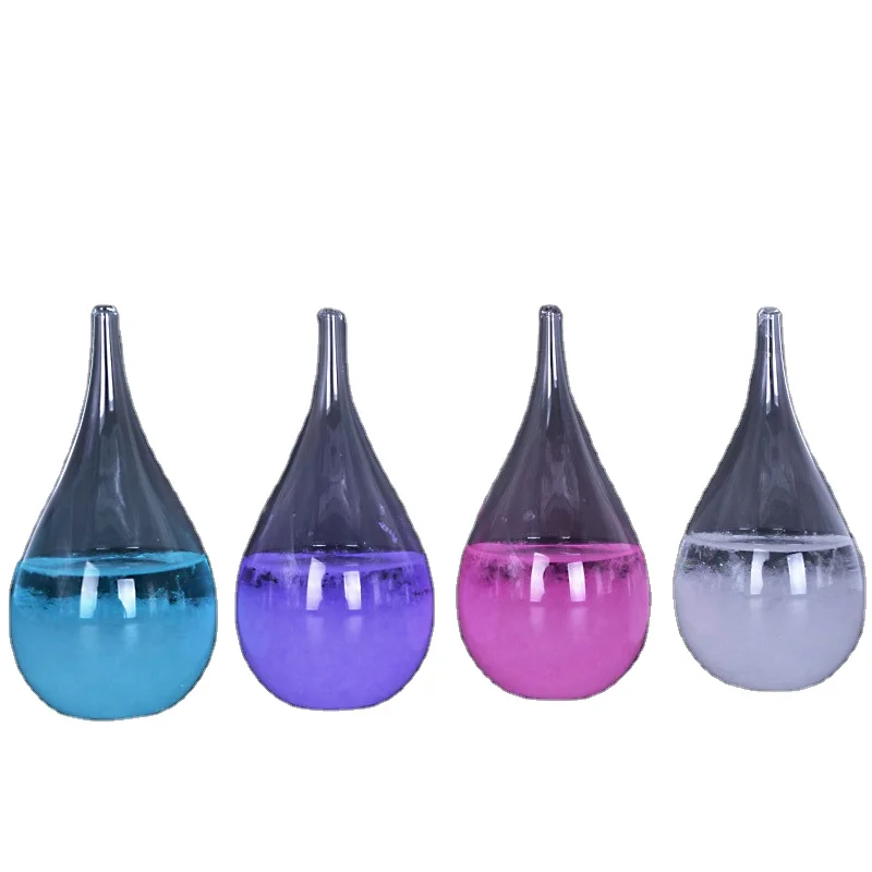 Europe style colorful waterdrop design weather predictor storm glass