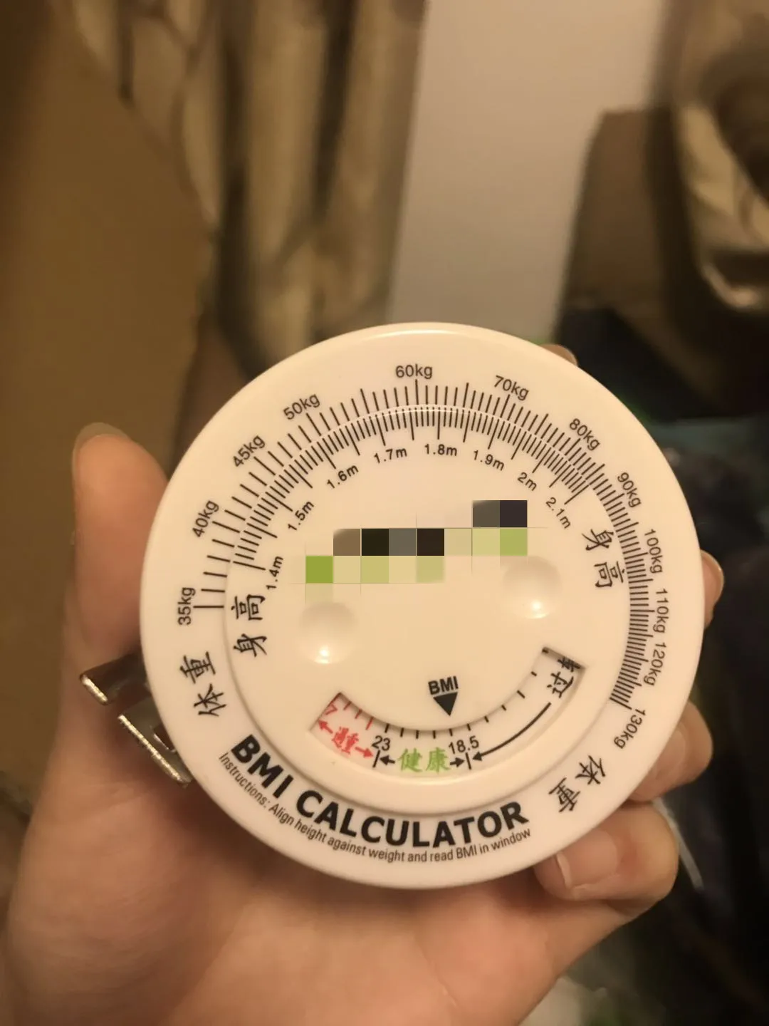 MI Body Mass Index Measuring Tool for Diet Weight Loss,150cm Retractable BMI Tape Measure Calculator