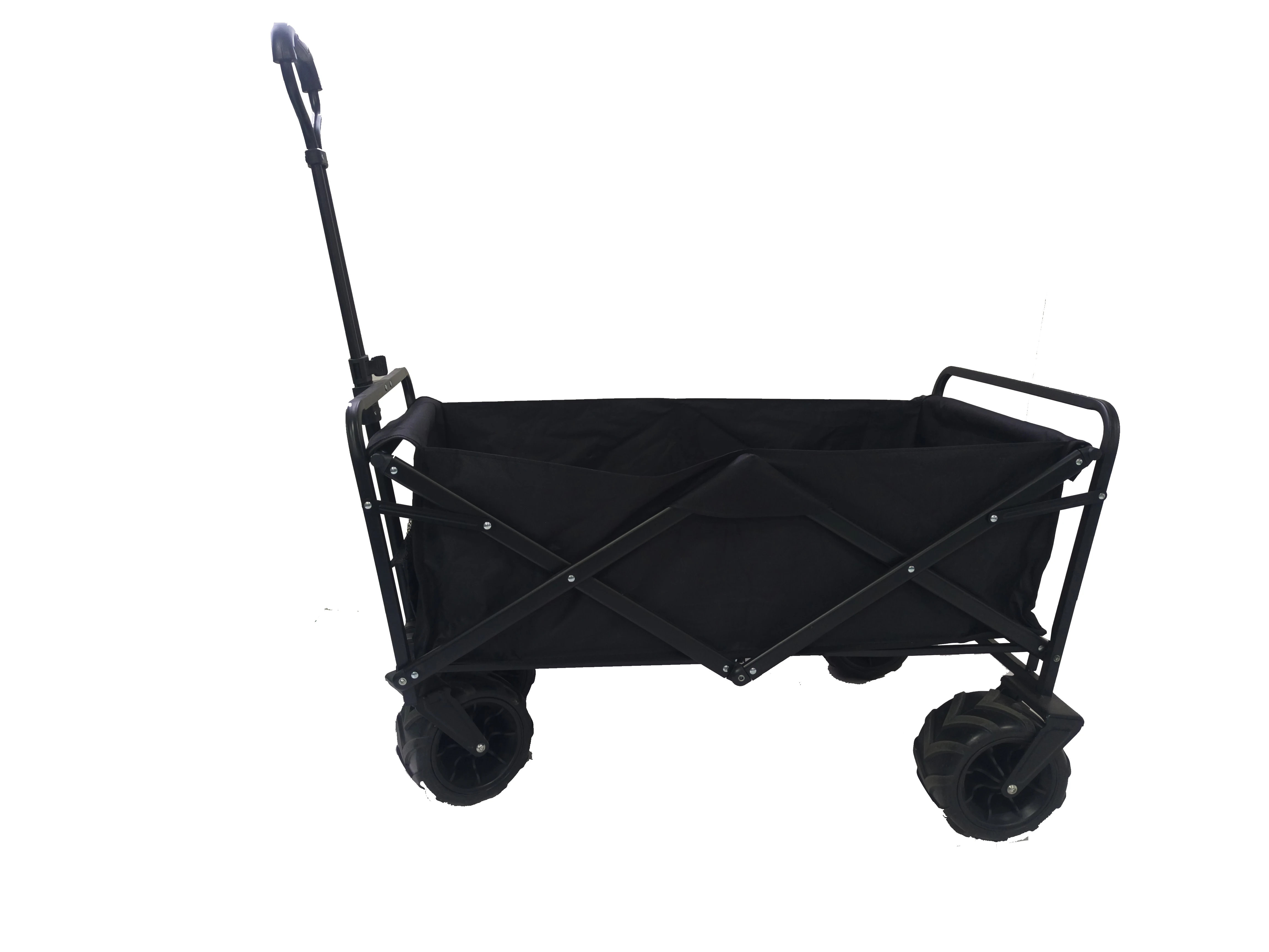 Outdoor Camping Picnic Cart Beach Picnic foldable Camping Wagon Black Adjustable Heavy Duty Collapsible Folding Utility Car Wago