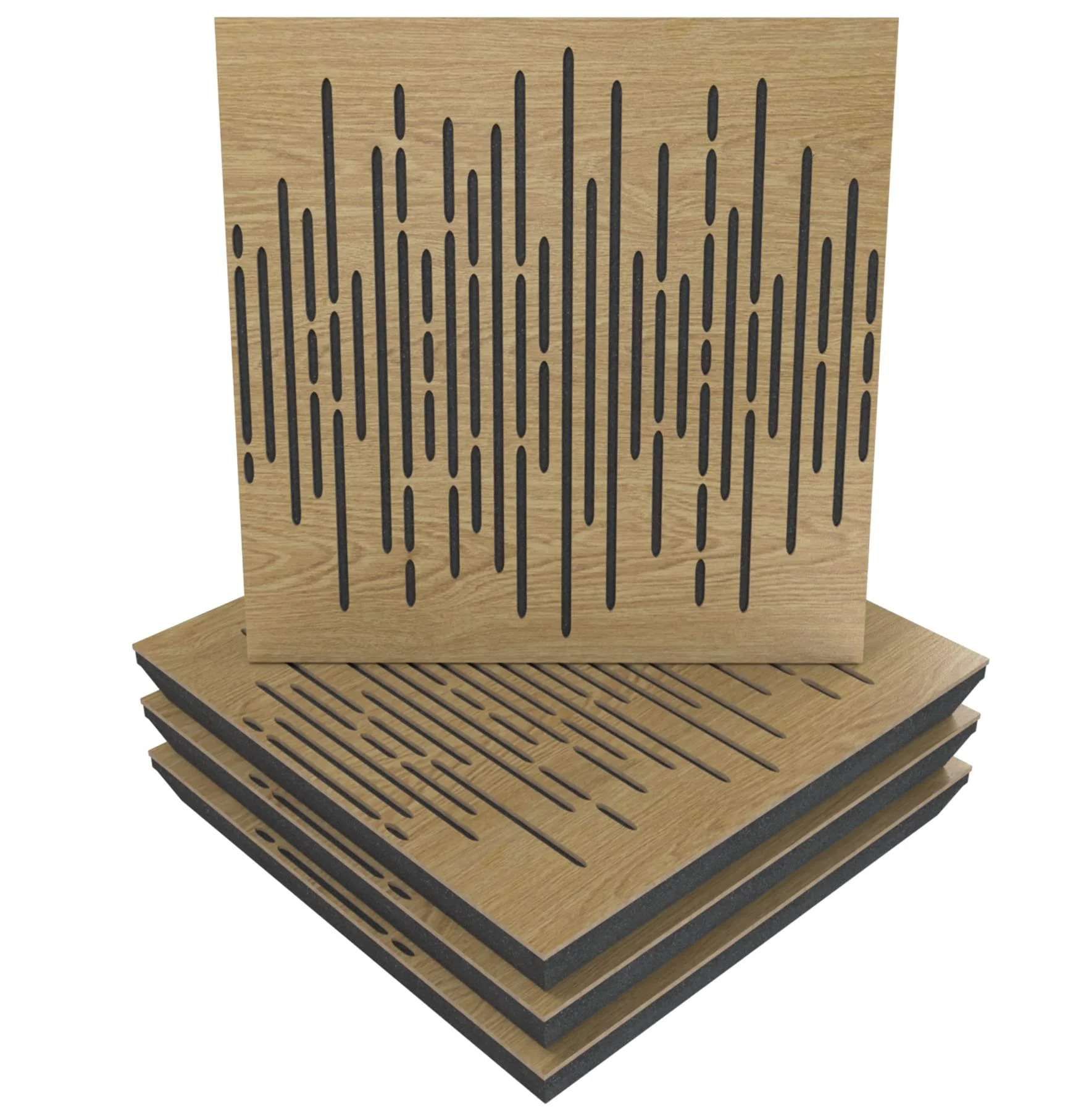 Wooden Board+Foam Base Engraved Artistic Acoustic Foam