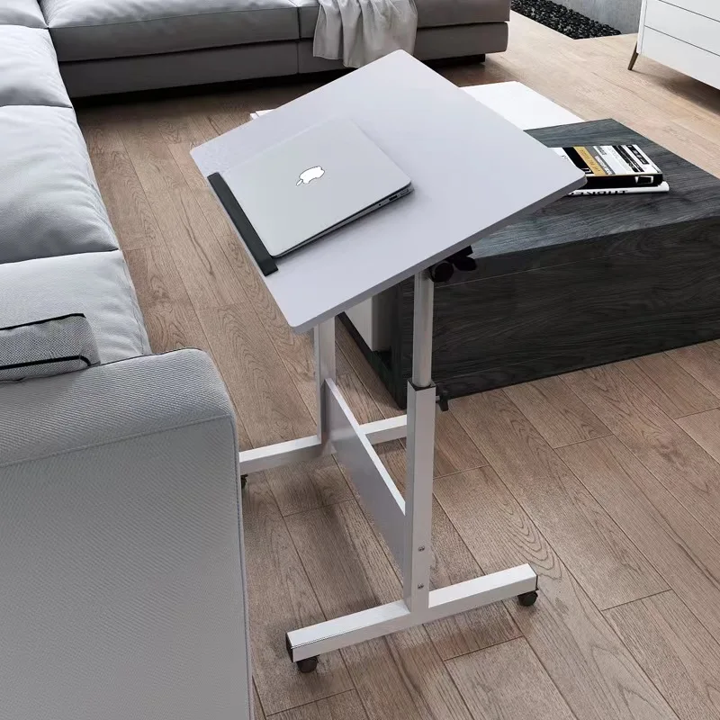 Rolling Laptop Table Overbed Table with Wheels Mobile Couch Snack Side Table with Tiltable Drawing Board