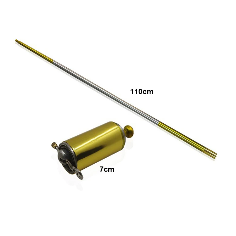 Metal staff Stick 110cm Magic Appearing Cane  Pocket Staff High Elastic Steel Silver and Gold Magical Wand Trick Prop JM158