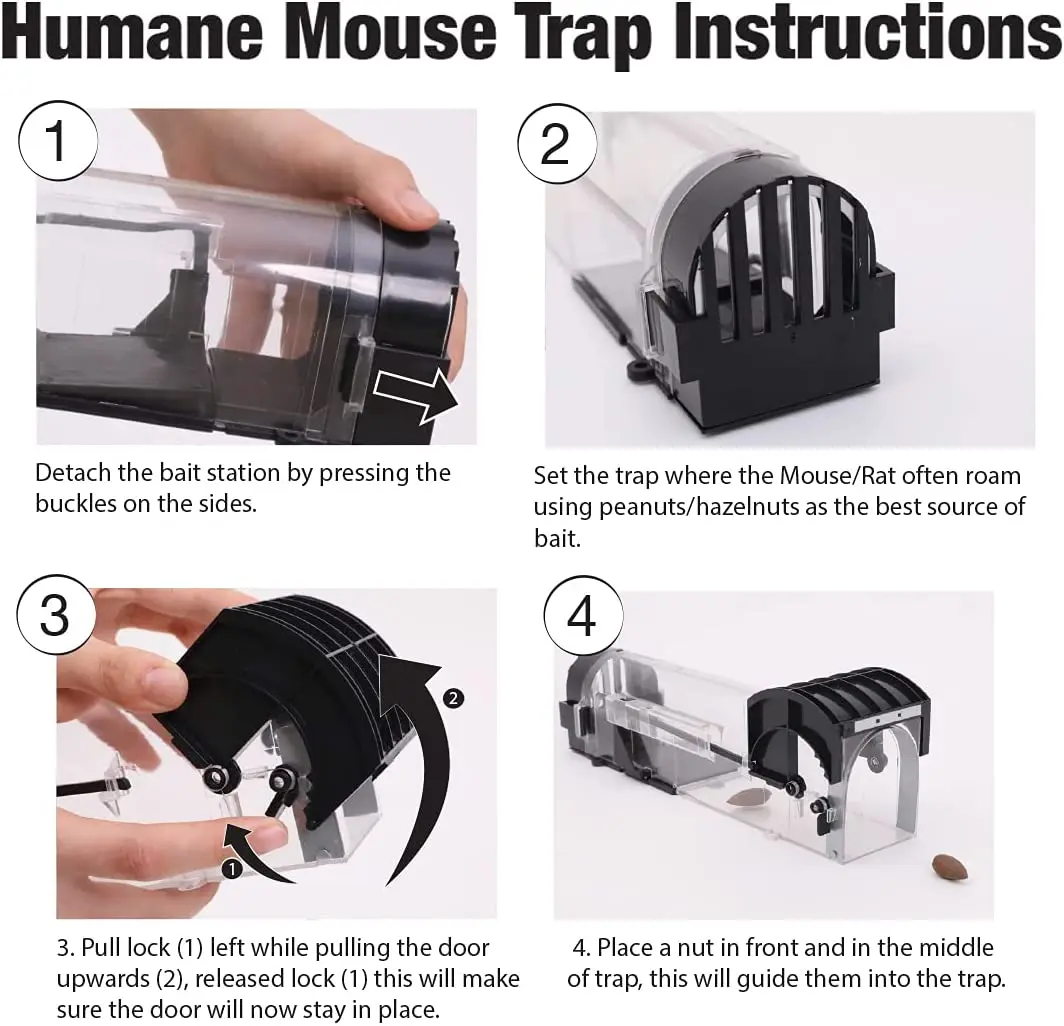 SJZ OEM/ODM New arrival Highly effective plastic Smart humane live catch rats mouse trap machine mouse trap cage mouse trap