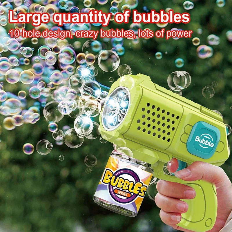 Automatic Electric Bubble Machine Automatic Light Up Bubble Blower Machine Bubble Gun For Boys Girls Kids Party Wedding Garden