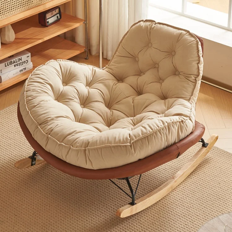 Rocking Chair Wing Gold Luxury Nordic Modern Armchair Fabric Velvet Leather Furniture Home Sofa Accent Lounge Living Room Chairs