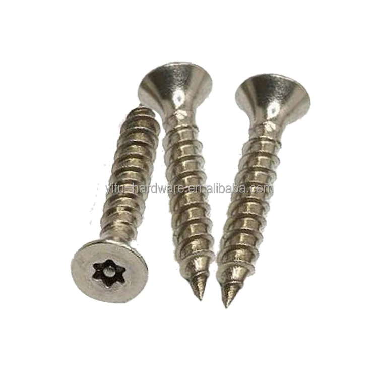 High Quality Din 571 Stainless Steel 304/316 Plain Hex Lag Screws Ansi B 18.2.1 ITorx Csk Head Tapping Screw