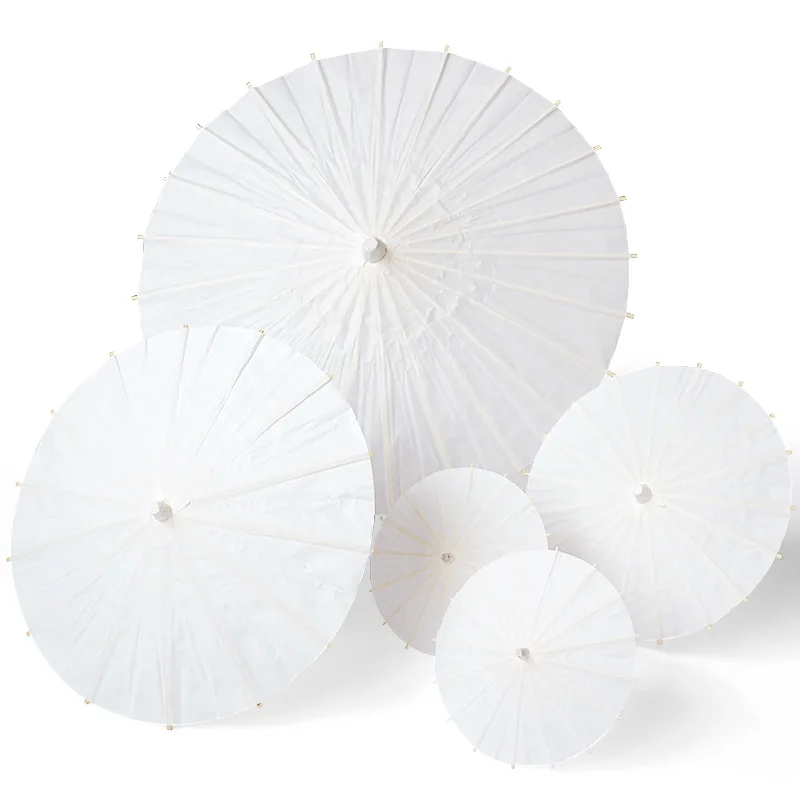 Paper Brida Wedding Umbrella White Parasols Handmade Plain Chinese Mini Craft Umbrella For Hanging Ornaments DH853