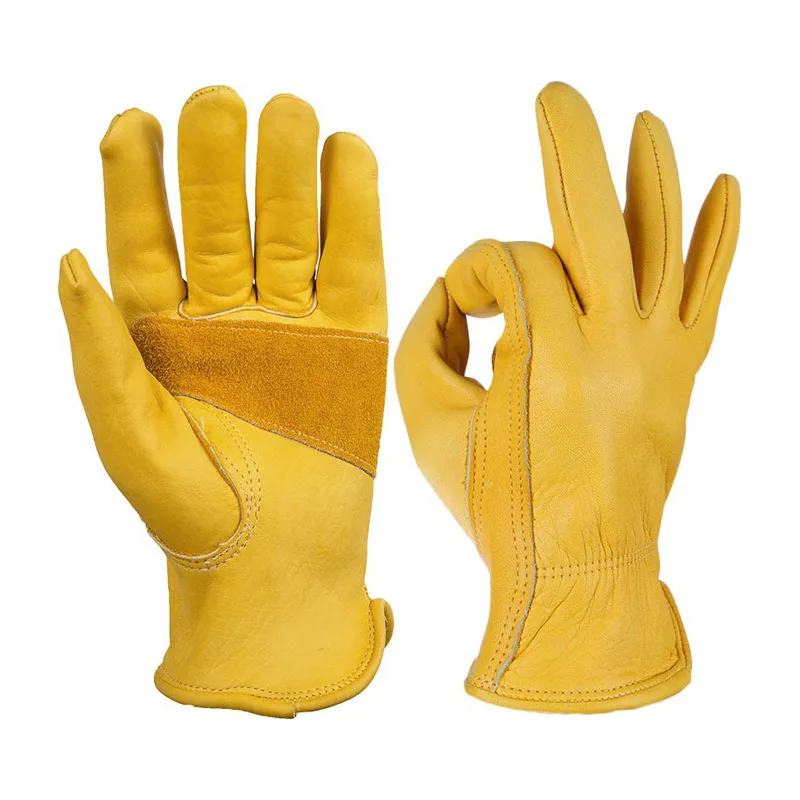 Factory Wholesale High Quality Cow split Anti Cut Industrial work Leather Mechanics Safety Glove