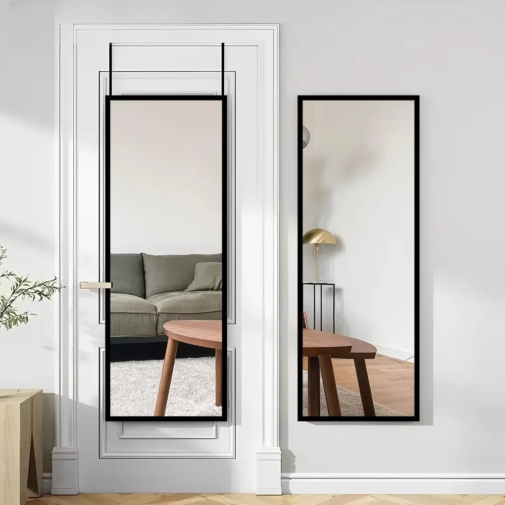 Full Length Body Large Long Big Dressing Over The Door Full Length Door Hung Hanging Espejos Wall Mount Mirror With Hooks