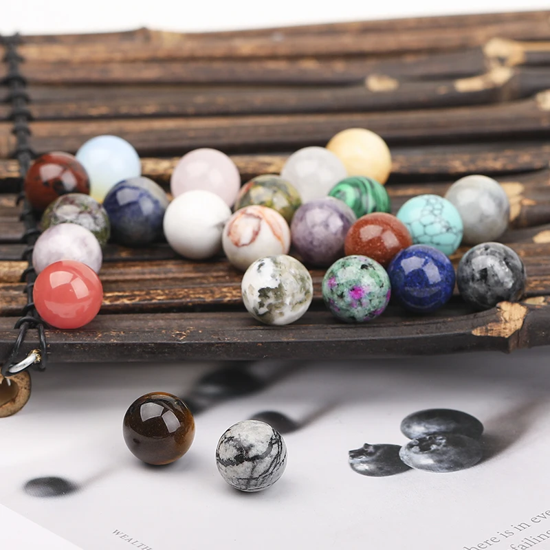Wholesale bulk natural 1.6cm crystal gemstone ball Worry Stone Ball Rock Crystal polished Mineral Rock Easter decoration