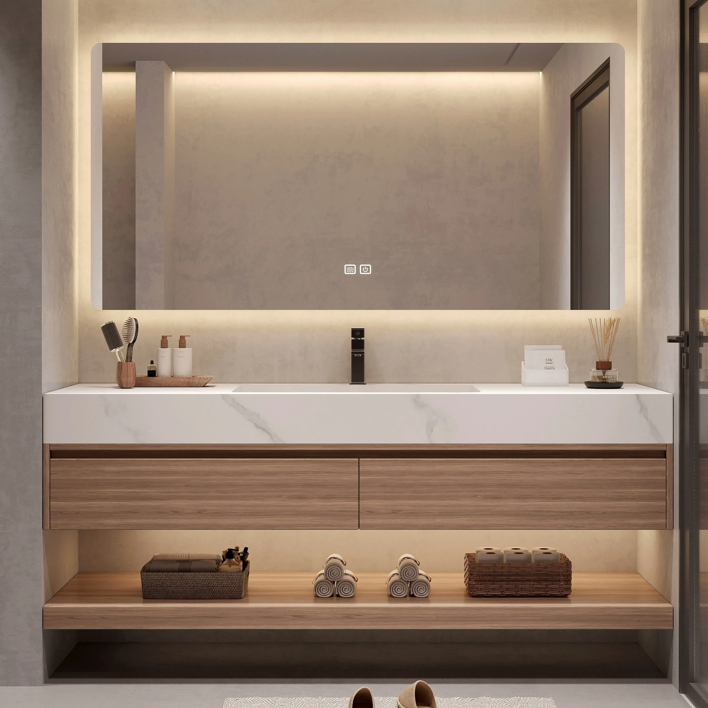 Toilet washbasin, sink, and bathroom cabinet set with vanity table can be customized