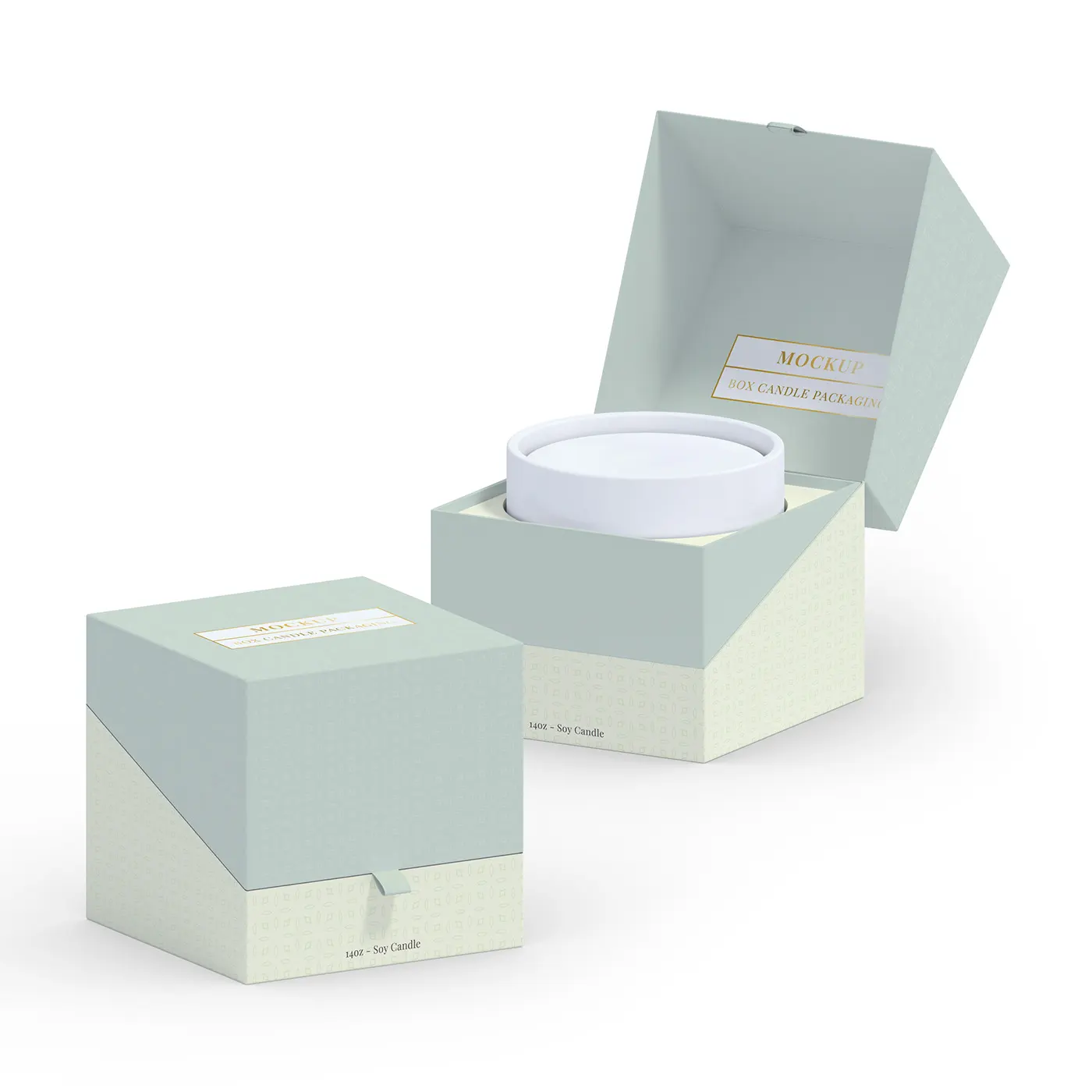 Customized luxury new design printed cardboard perfume packaging scented candle clamshell gift box