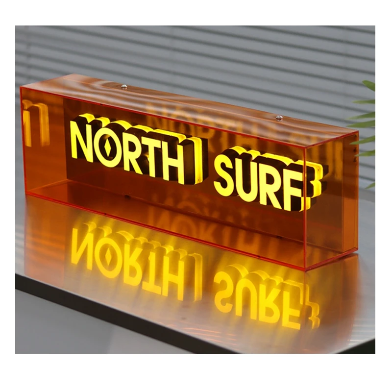 Custom Led Billboard Fashion Fluorescent Color Clear Acrylic Stand Advertising Light Box