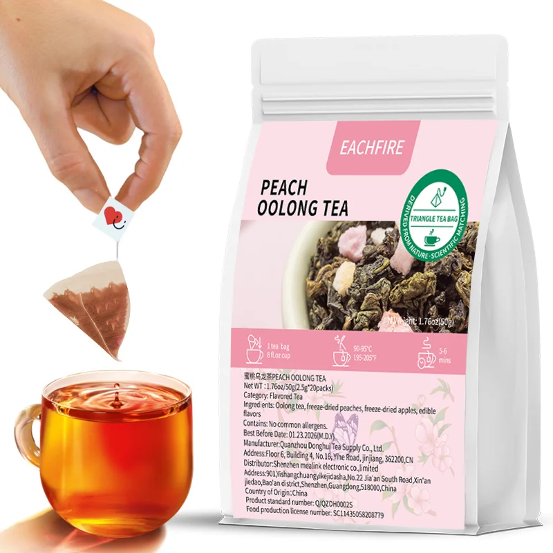 Freeze dried fruit flavored tea bags many flavors can choose pyramid triangle bag tea
