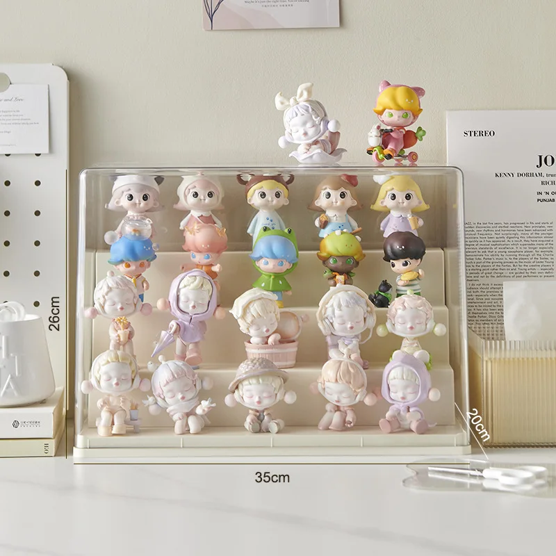 Plastic Figure Storage Box Toys Pop Figures Display Case Spinning Display Stand Makeup Organizer
