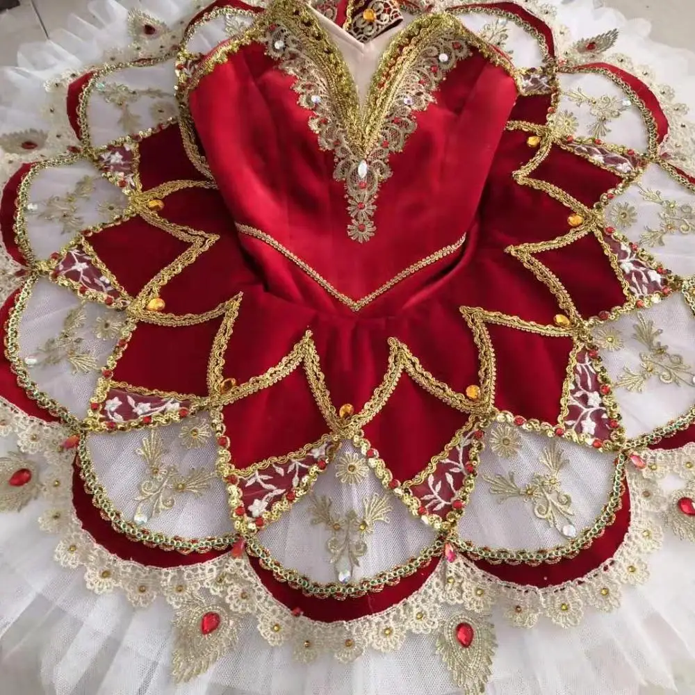 Высокое качество изготовление размеров под заказ 12 балетная одежда для сценических выступлений красный профессиональная балетная юбка пачка для взрослых