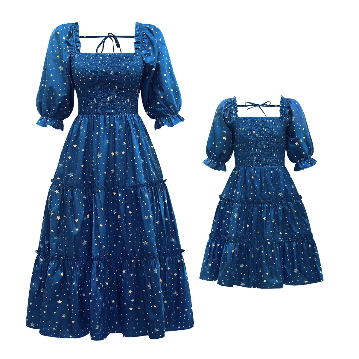 13 COLORS Wholesale Custom Mommy and Me Elegant Sexy Vacation Dress For Woman Girls Holiday Midi Maxi Ruffle Casual Dresses