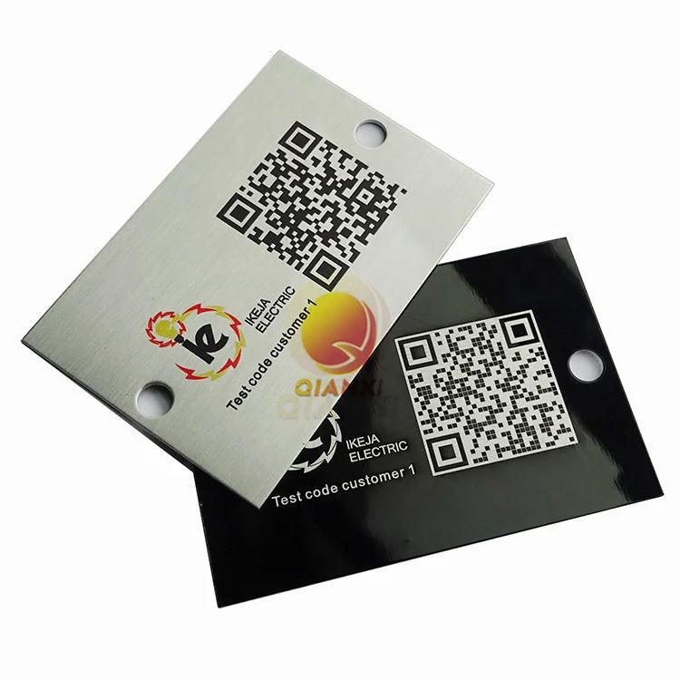 Laser Engraving Serial Number Plates Anodized Aluminium Asset Tracking Tags Custom Printing Metal QR Code Barcode Labels