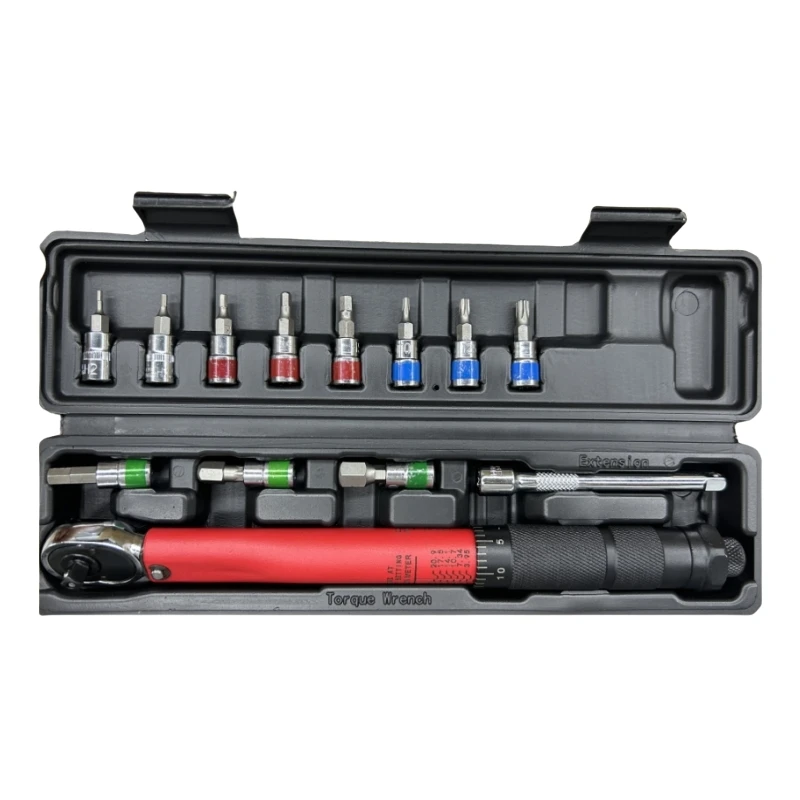 USA Free Ship Promotion 13pcs 1/4' 20-200in.lb Torque Wrench Bit Socket Set End Rotary Lock Spanner Repair Tools