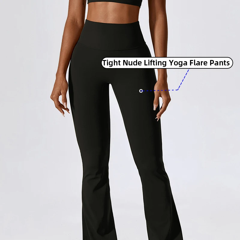 Yoke  Super soft scrunch butt wide leg leggings ropa de mujer high waisted compression flare sweat pants women wholesale