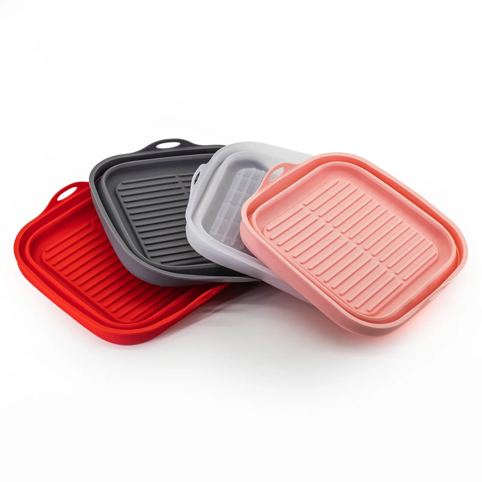 Силиконовый горшок для многоразовой антипригарной фритюрницы, поддон для выпечки, круглая корзина, аксессуары для микроволновой печи, гриля, сковороды