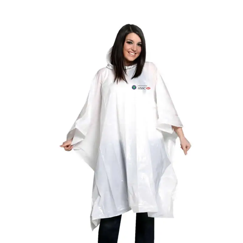 Custom design Recyclable Individual Packed Disposable PE Rain Poncho