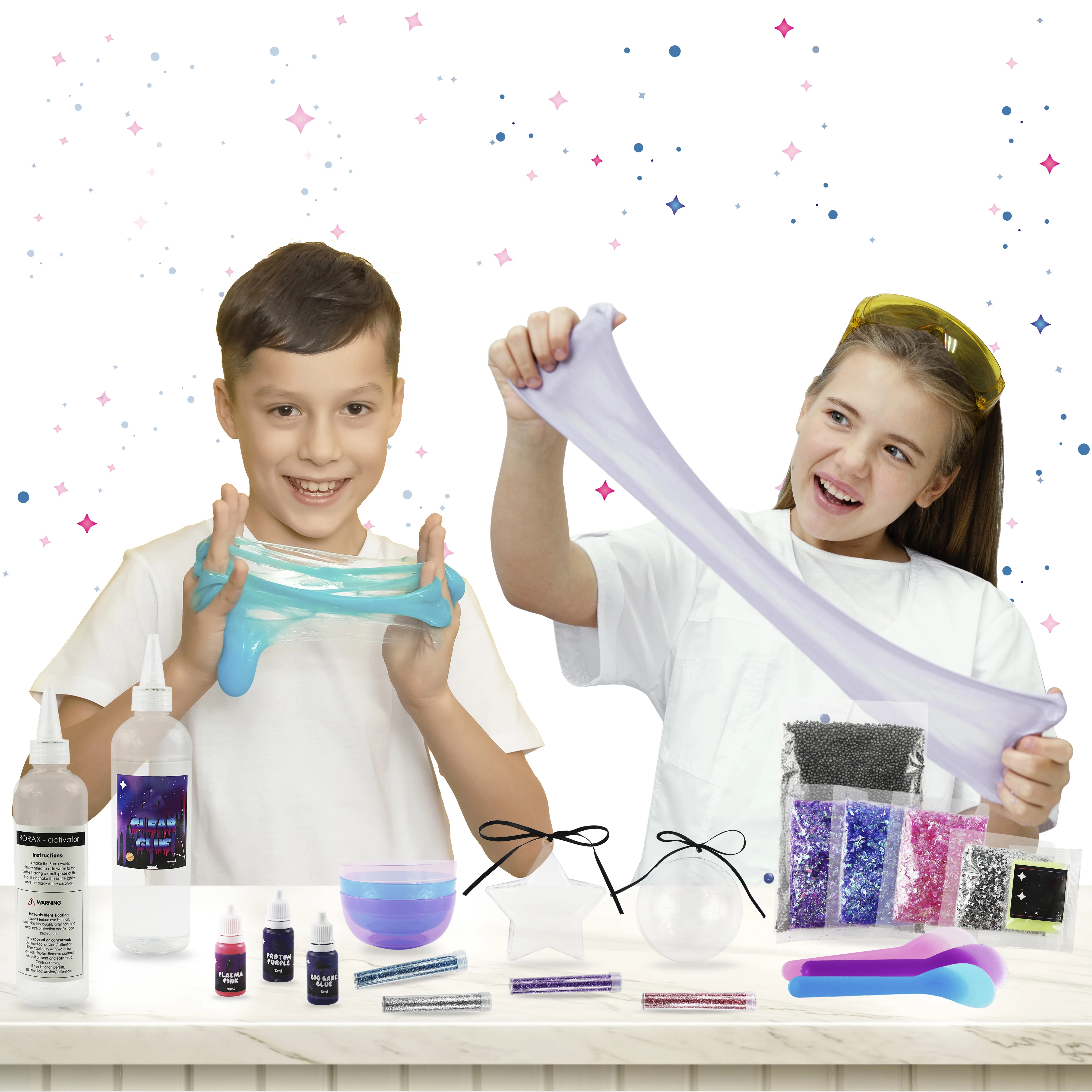 Children Educational Custom Educational Toy Glitter Glue Diy Fluffy Slime Making Kit Putty Toy For Kids