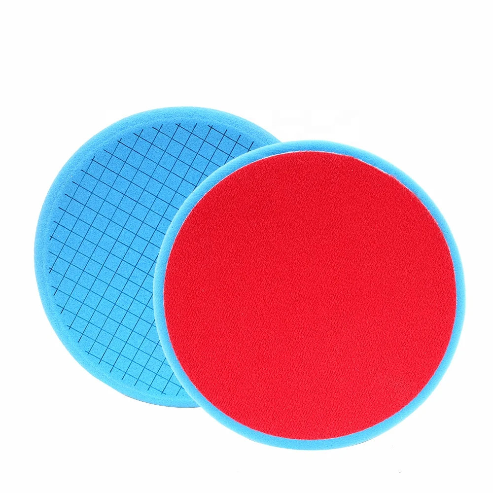 factory 6 Inch grid cut surface car heavy cutting buffing sponge polishing pad with backing plate