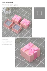 Xinfly Rectangle  Ribbon Bow Imitation Leather Paper Jewelry Gift Box Necklace Ring Earrings Paperboard Packaging Custom Logo