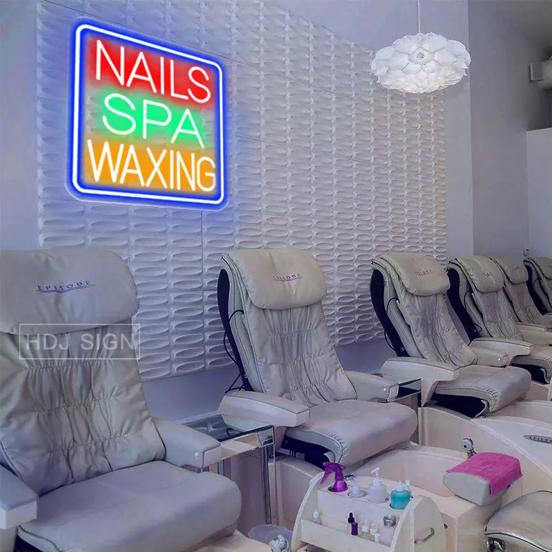 Custom Nail Salon Neon Sign For Business SPA WAXING Shop Hairdresser Room Decoration Shop Logo Nail Neons Sign Gift