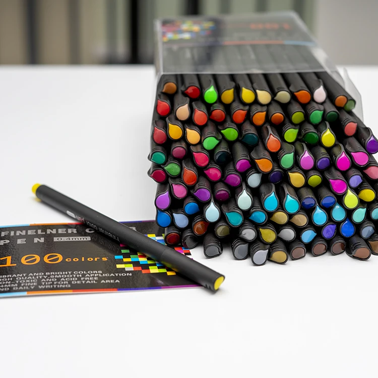 
Stromer Manufacturer Oem Customer Logo 24/36/48/60/100 Colors Fine Point Pen Markers Micro Pigment Liner 