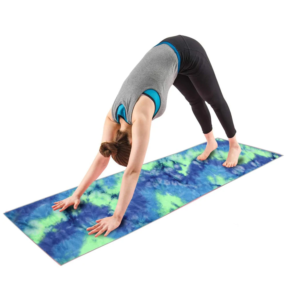 Экологичное противоскользящее полотенце с сублимационным логотипом для йоги, коврик для йоги