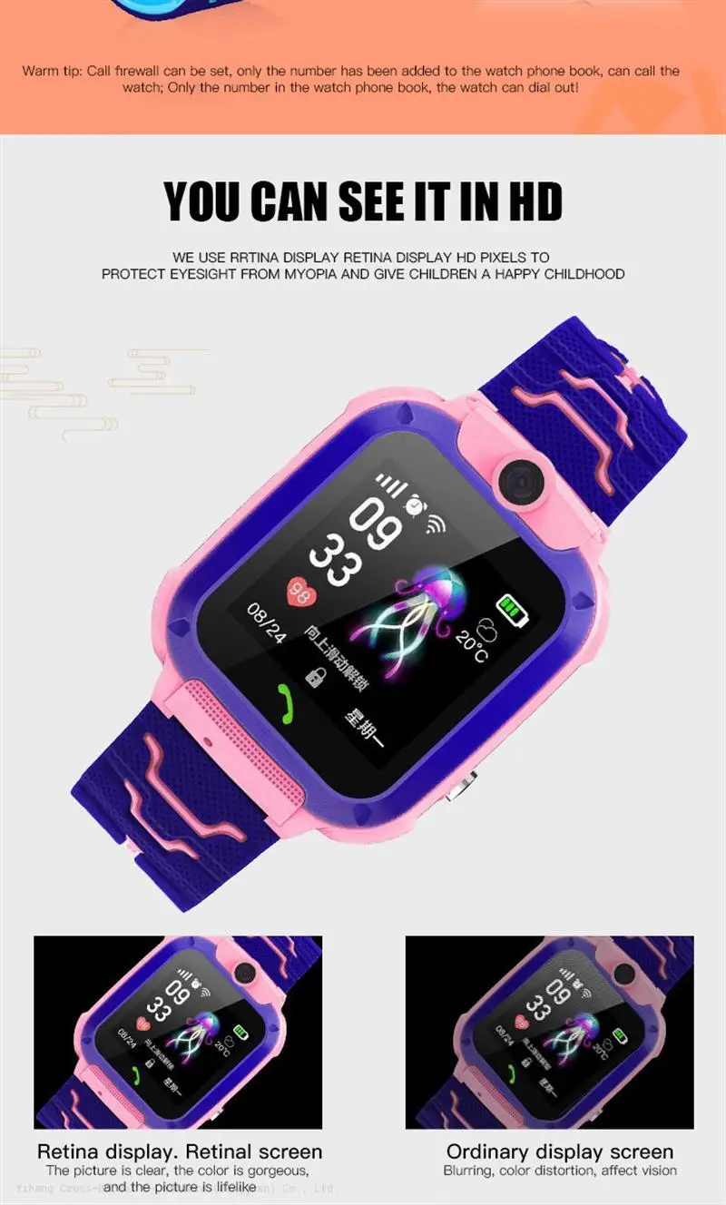 Hot Sale Fashion Cheap Children Gps Watch Kids bulk wholesale kids gps tracker smart watch 4g gsm gprs micro sim card for girls