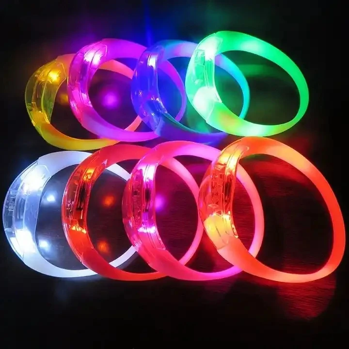 Party Gadgets Custom Lighting Lumineux Glow Flash Flashing Bracelet LED Voice Activated Music Sound Activated LED Bracelet