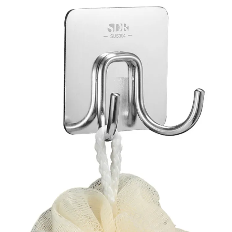 Wholesale high-quality metal clothes hook stainless steel double clothes hook living room bathroom wall coat hooks