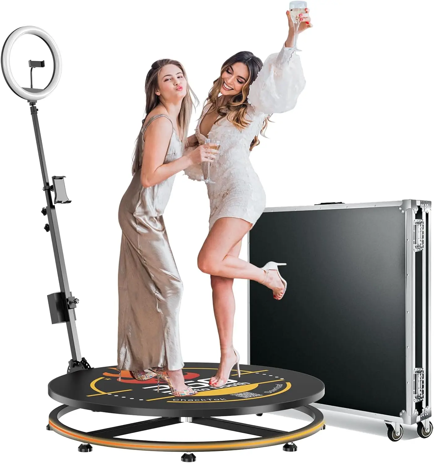 360 Booth Rotating Mirror Platform Photo Booth,Automatic Selfie with Flight Motion Case Slow Newest Machine Camera HOT SALE