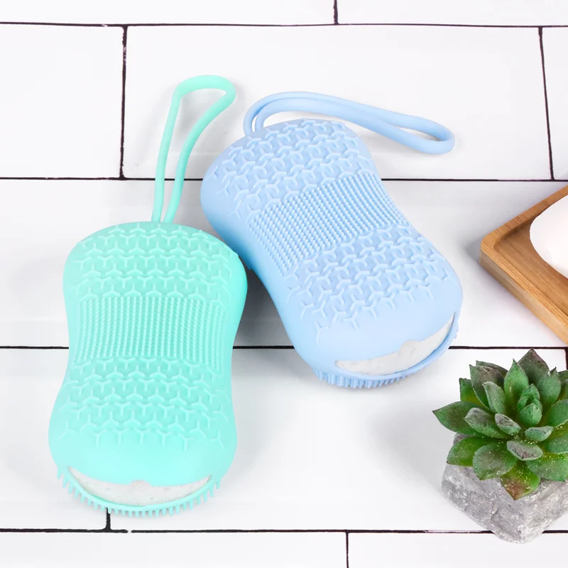 New Soft Back Body Silicone Bath Body Brush, Bath Relax Cleaning Shower Scrubber
