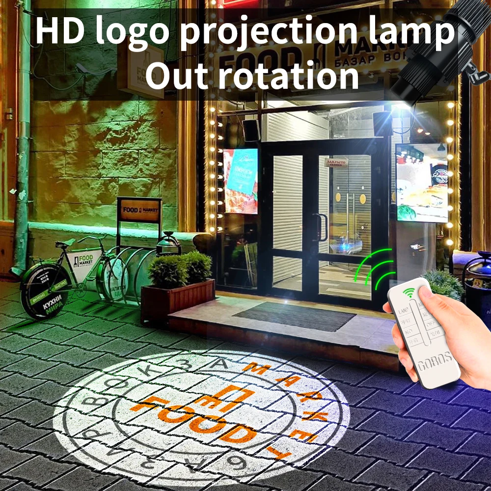 80W High Definition advertising projector Outdoor Waterproof Gobo Logo Projector Factory Logo Floor Projector Ce