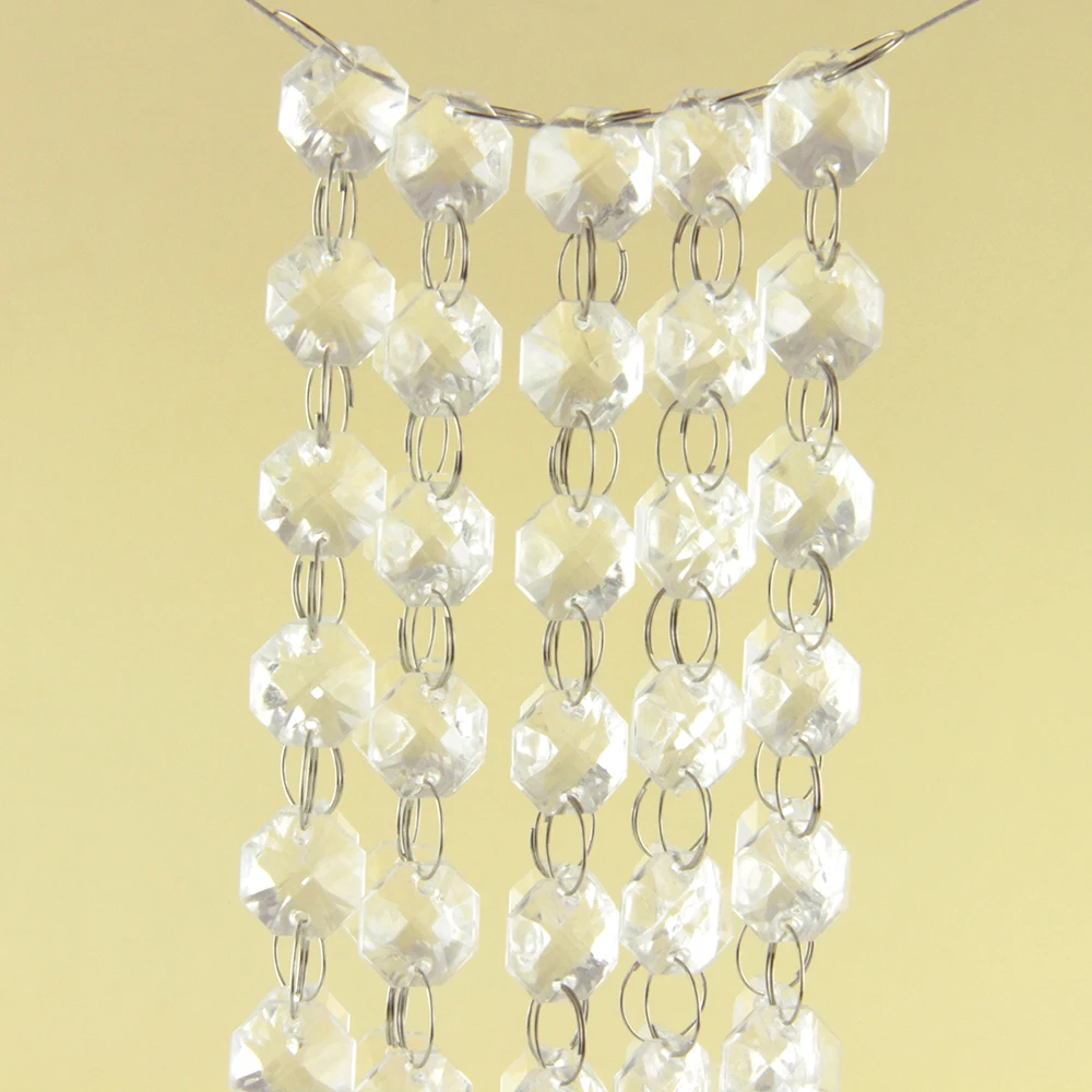 Honor of crystal Best Selling Acrylic Octagon Crystal Bead Garland Hotel Luxury Chandelier Beads Decoration