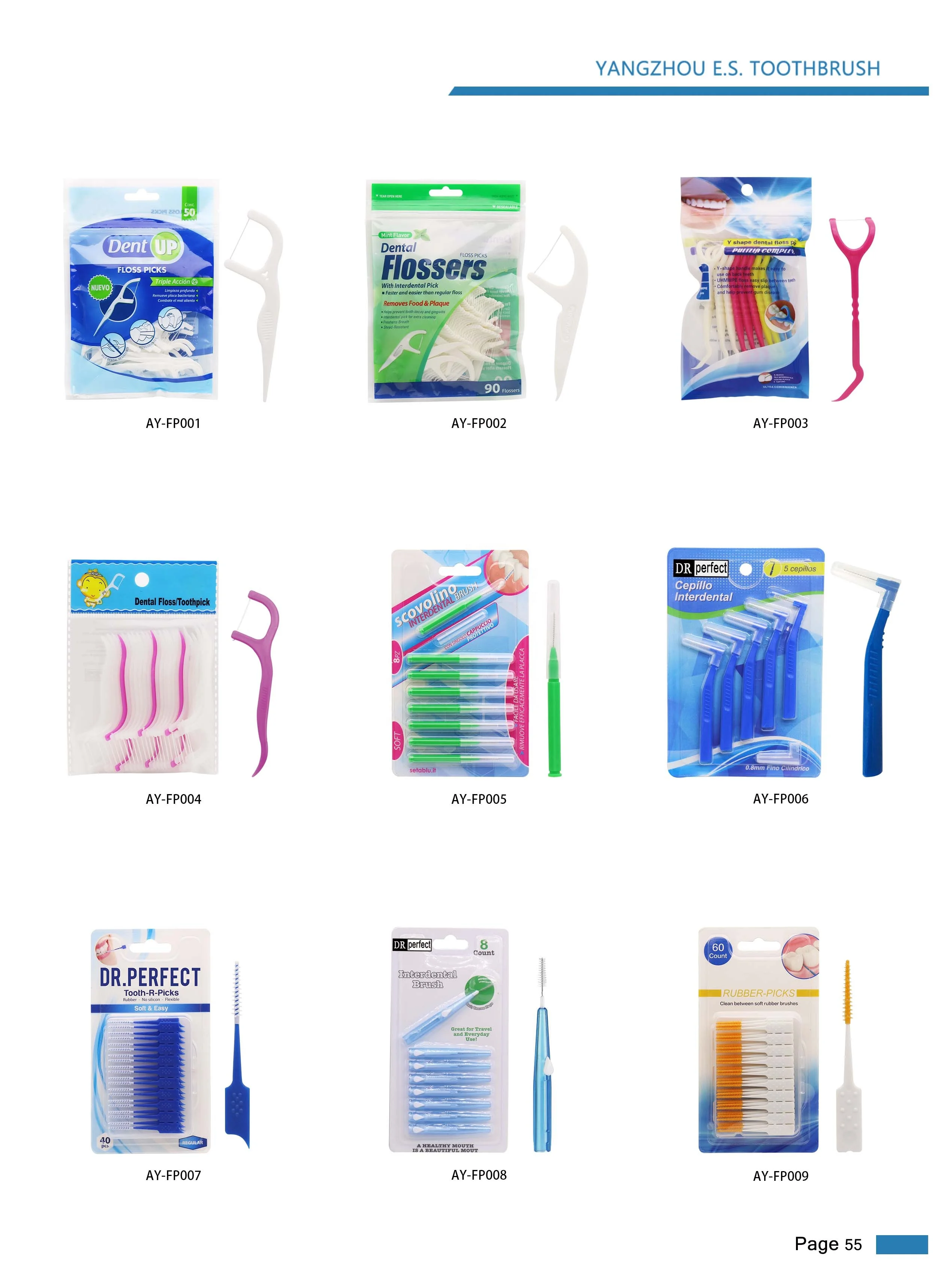 High quality dental Floss with  interdental brush Heads dental floss pick
