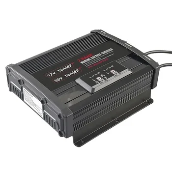 On-Board Marine Battery Charger 12V/10A&36V/10A; 2 Bank; 120V Input;Waterproof IP67