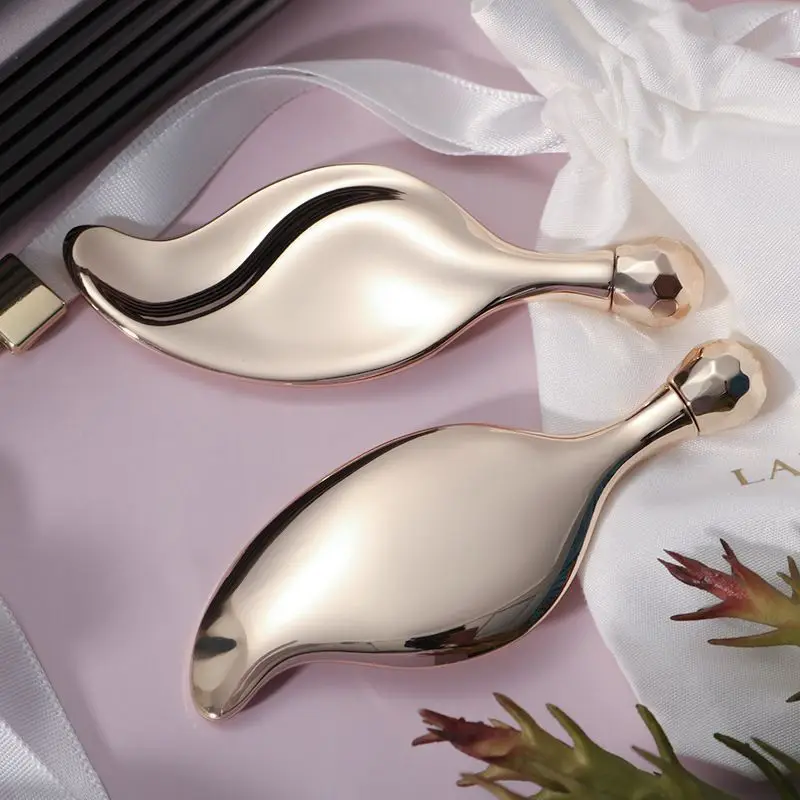 Leaf Massage Shaving Board Roller Ball Facial Lift Eye Face Facial Beauty Metal Scraper